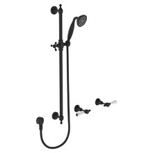 Lillian Lever Rail Shower Set With Ceramic White Handle